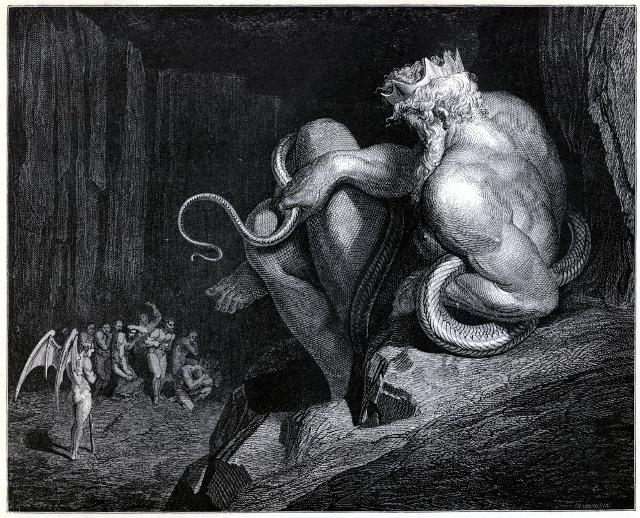 Minosse in una illustrazione di Gustave Dorè per la Divina Commedia di Dante Alighieri