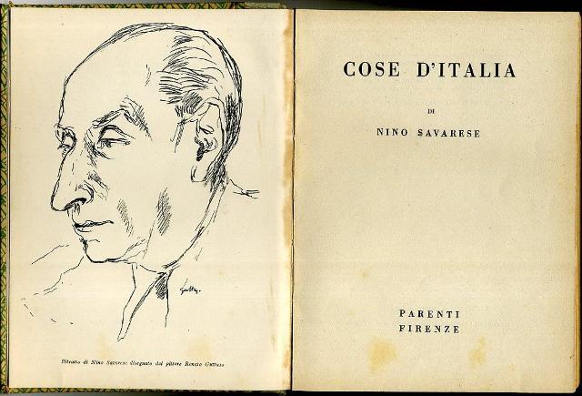 Il volume "Cose d'Italia" di Nino Savarese pubblicato nel 1940