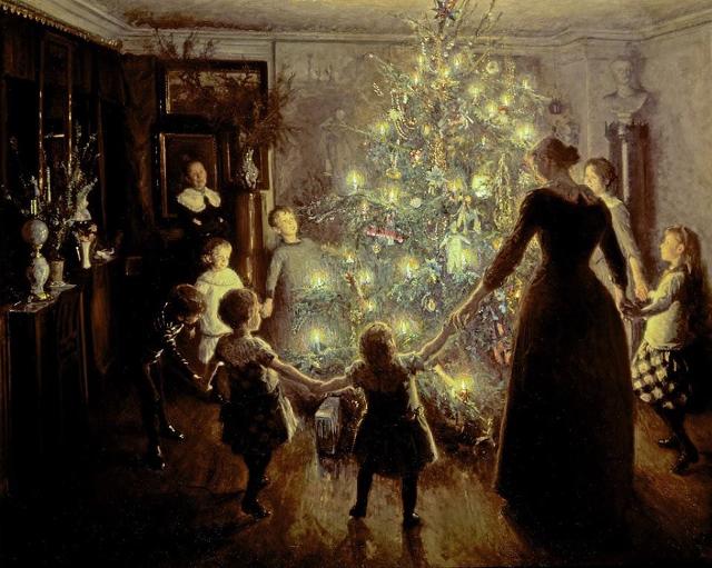 "Silent Night" di Viggo Johansen (1891), olio su tela