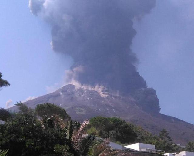 Eruzione dello Stromboli nell'agosto 2019