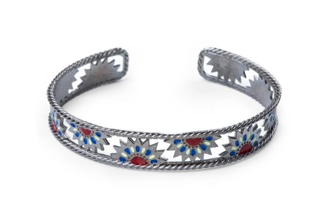 Bracciale "Sole Nero" - argento 925, smalti