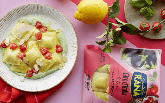 Nella limited edition ''Rana - Giro d'Italia'' la tappa siciliana è un  raviolo alla Norma