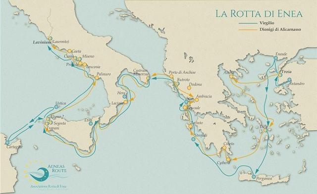 La mappa della Rotta di Enea