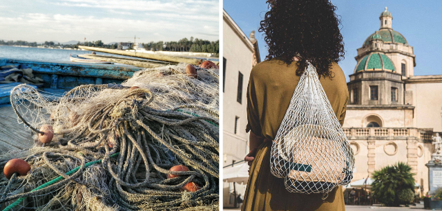 Così le vecchie reti da pesca diventano zaini ecologici...