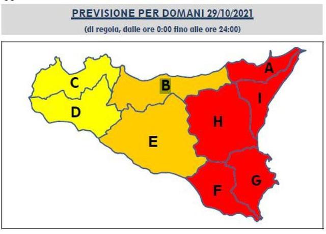 Allerta Rossa in Sicilia Orientale