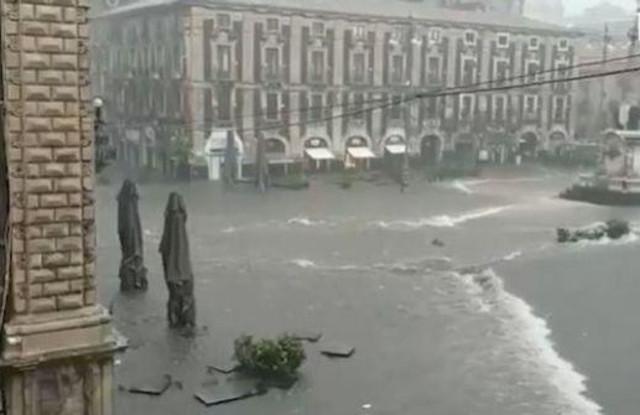 Violentissimo nubifragio a Catania