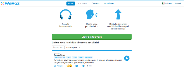 WeVoz è una sorta di Twitter della voce...