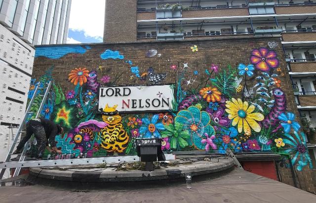 Murales a Londra realizzato all'interno del progetto INSIDES