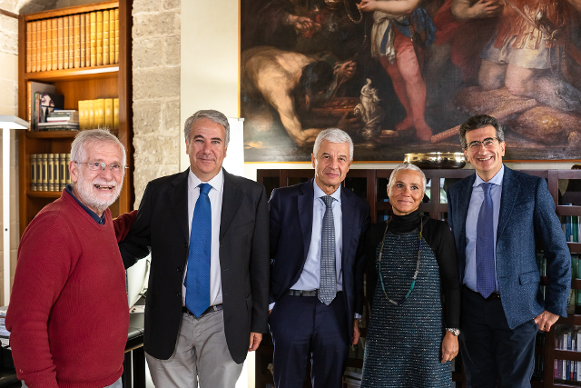 Da sinistra: Padre Cosimo Scordato, prof. Giuseppe Di Miceli, prof. Massimo Midiri, prof.ssa Ornella Giambalvo, dott Massimo Messina