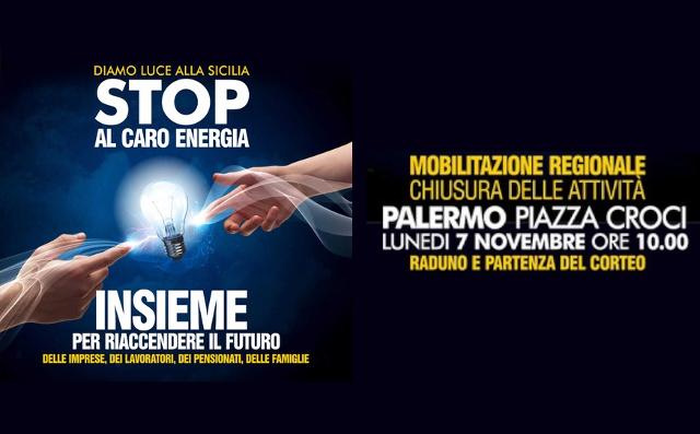A Palermo una grande manifestazione per dire ''STOP AL CARO ENERGIA''