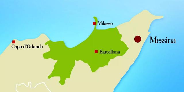 L'areale della DOC Mamertino