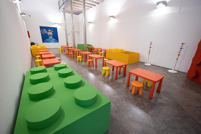 Uno degli spazi della mostra I LOVE LEGO al Loggiato di San Bartolomeo, Palermo