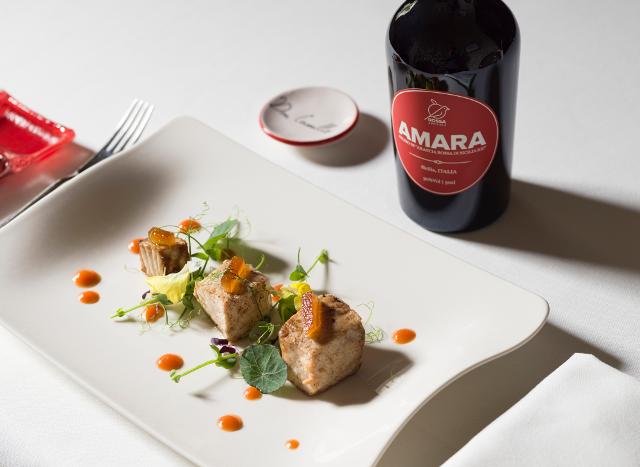 "Cubi di spada in salsa Amara" dello chef Giovanni Guarneri