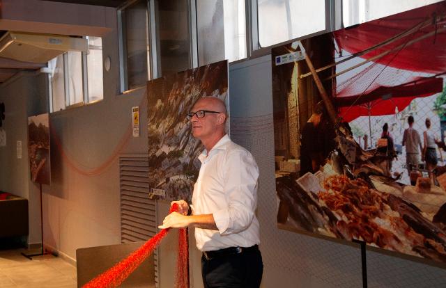 Michele D'Amico all'inaugurazione della mostra "StuPisci Sicilia"