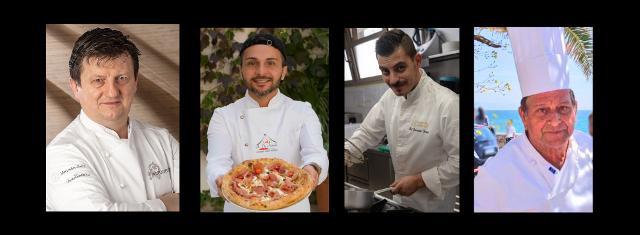 I cuochi stellati dell'Alta ristorazione Giovanni Grasso, Alessandro De Natale, Giuseppe Torrisi, Giovanni Cannavò