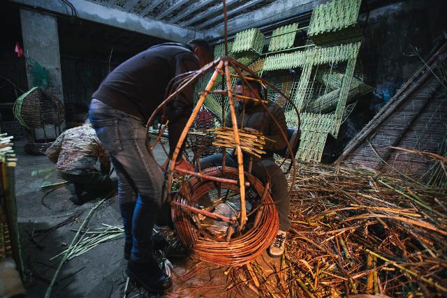 Laboratorio-magazzino dove si costruiscono gli Archi di Pasqua di San Biagio Platani