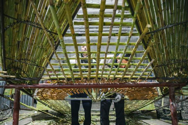 Laboratorio-magazzino dove si costruiscono gli Archi di Pasqua di San Biagio Platani