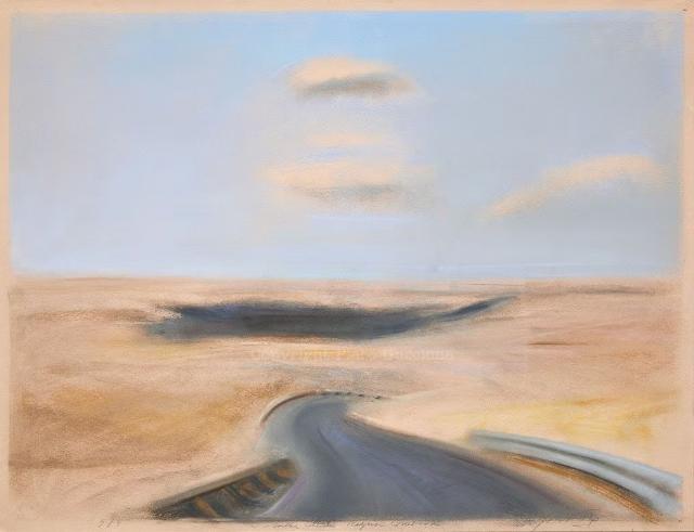 Piero Guccione, "Strada Ragusa-Comiso", pastello (1983)