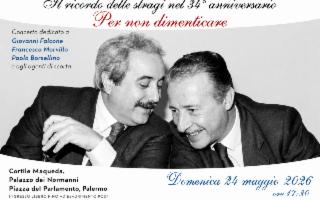 ''Per non dimenticare'', concerto in memoria di Giovanni Falcone, Francesca Morvillo, Paolo Borsellino e i loro agenti di scorta