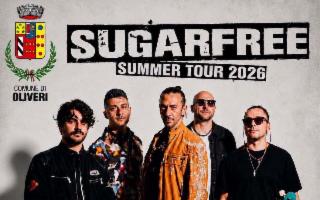 Gli Sugarfree con il ''Summer Tour 2026'' in piazza Roma a Oliveri (ME)